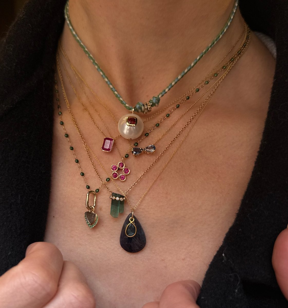 14k + 18k Gold Sapphire Necklace ✨