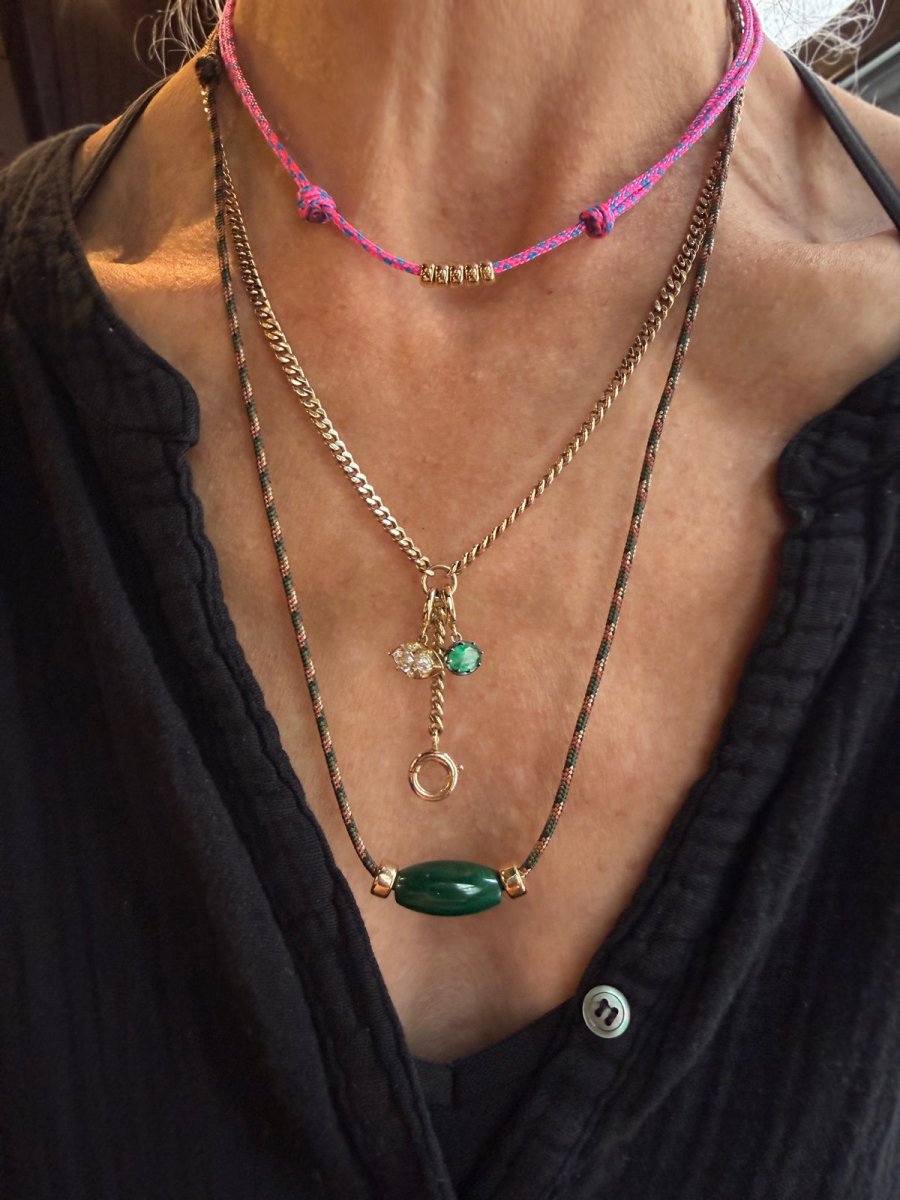 14k 5mm Gold Rondelle Bead Paracord Necklace