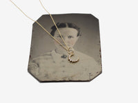 14k Gold Crescent Diamond Charm Necklace