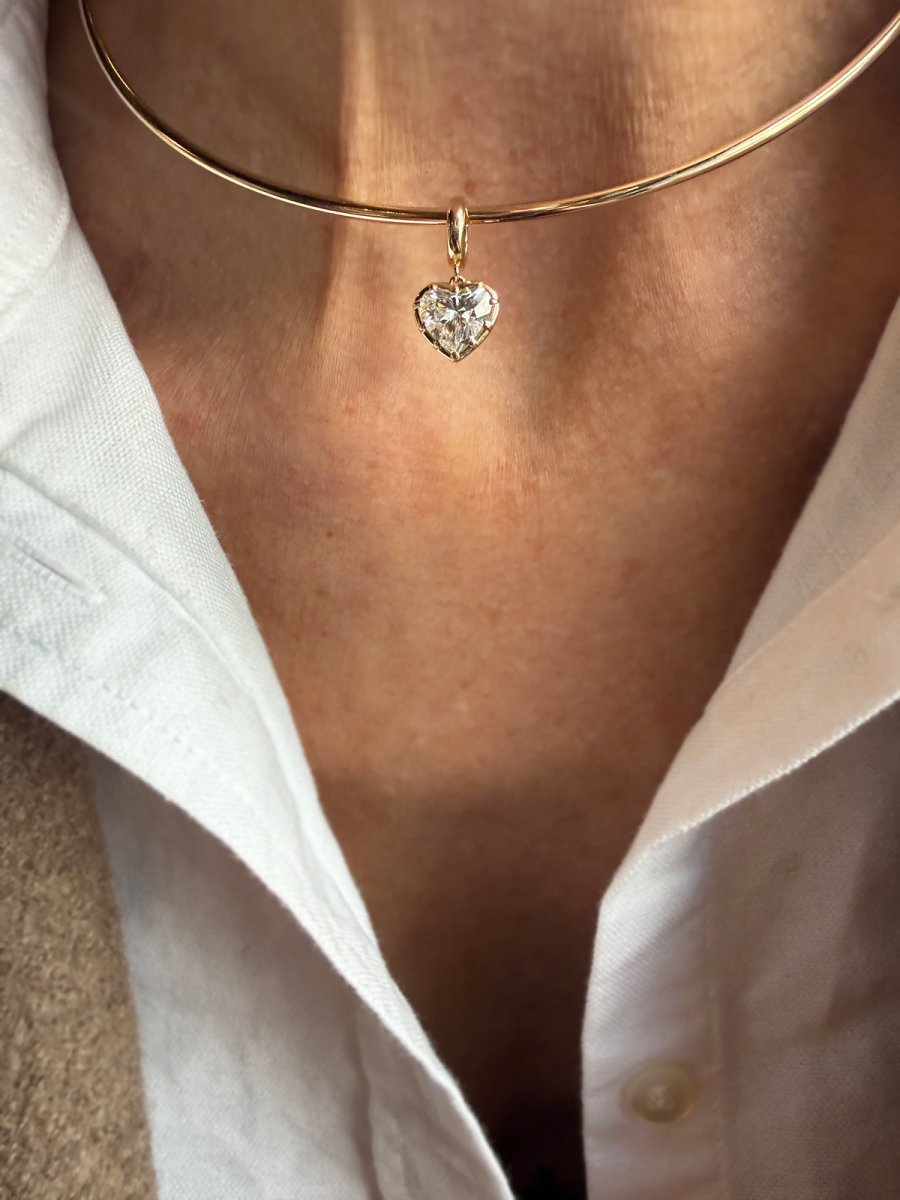 14k Gold Lab Diamond Heart Pendant