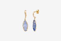14k Gold Sapphire Crystal Earrings