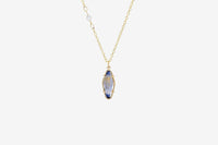 14k Gold Sapphire Crystal Necklace