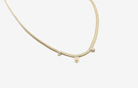 14k Gold Three Diamond Snake Chain Necklace