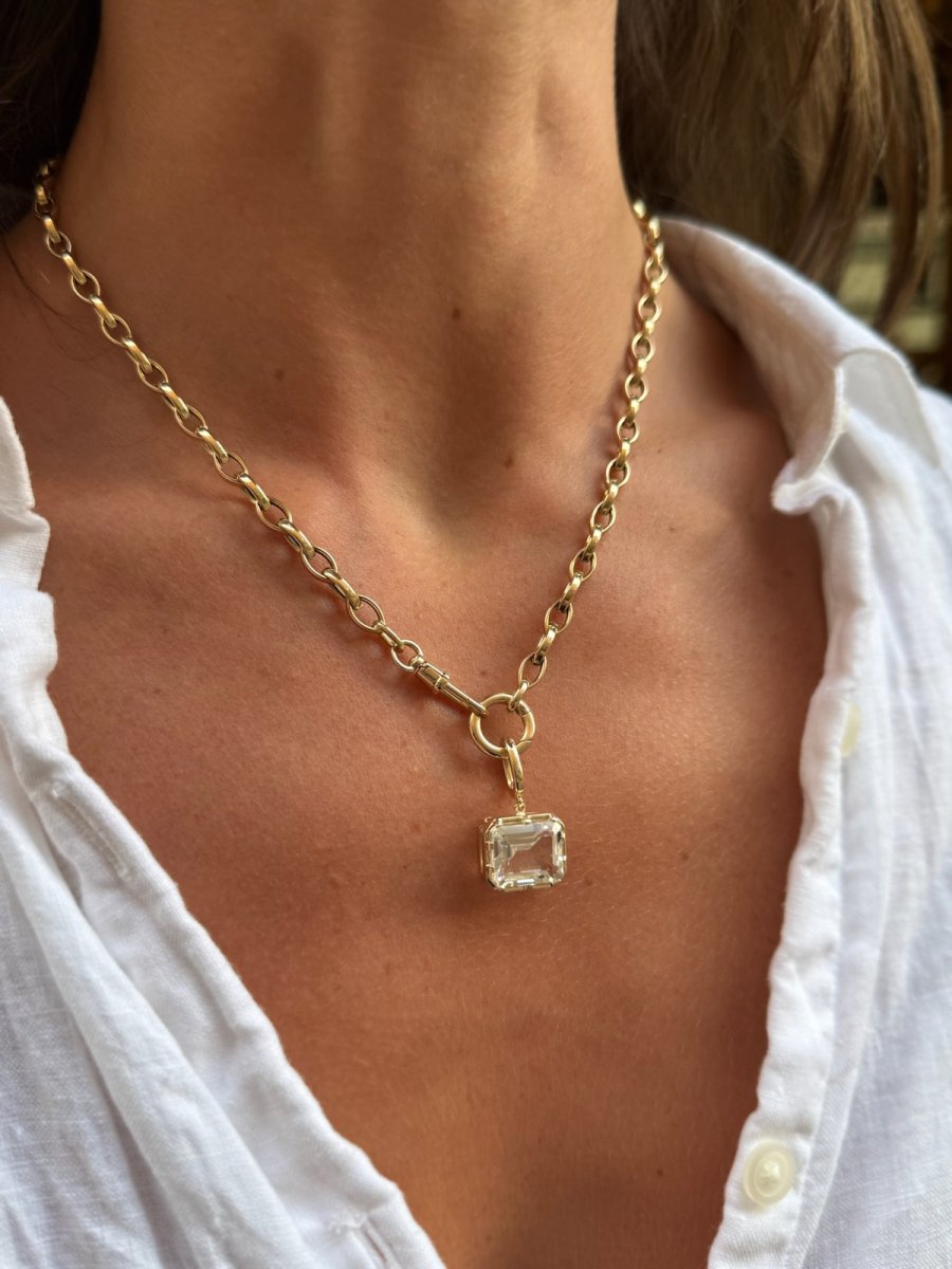 14k Gold Topaz Pendant