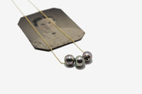 14k Gold Triple Tahitian Pearl Necklace