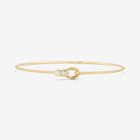 18k Gold Posey Two Stone Bangle