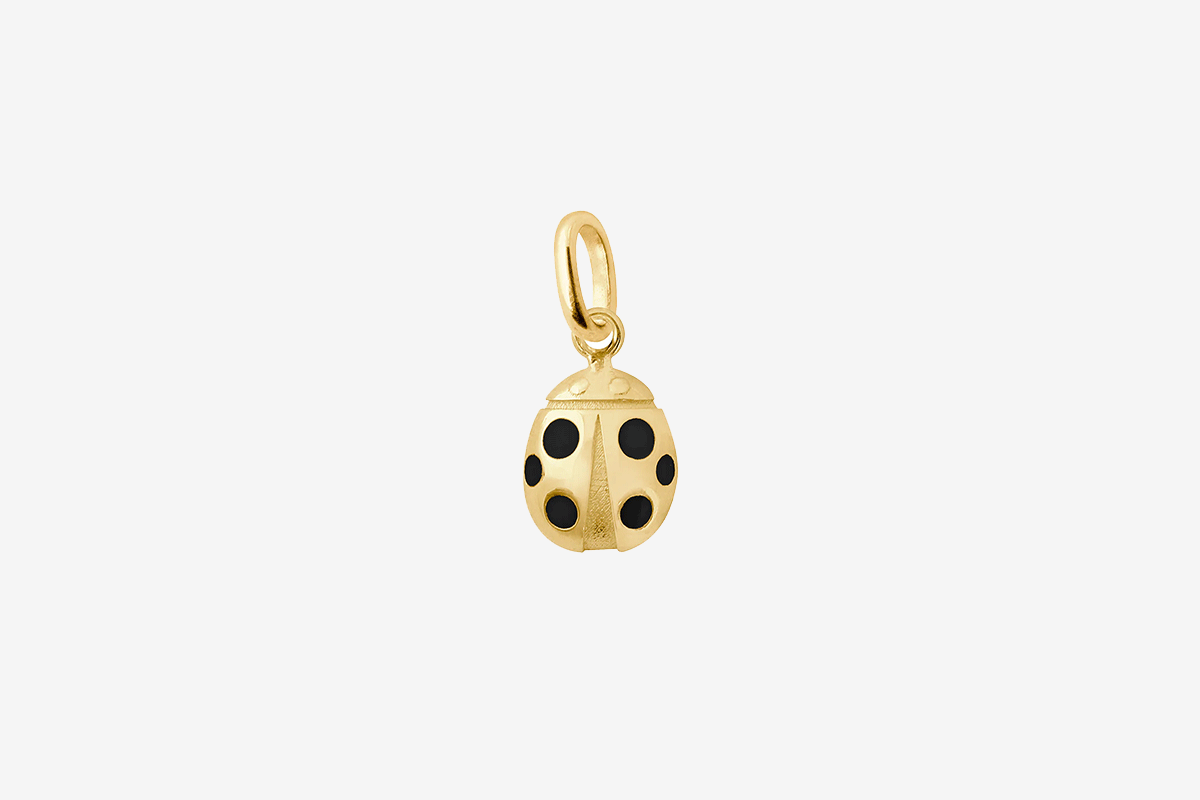 Gigi Clozeau 18k Gold Ladybug Black Pendant