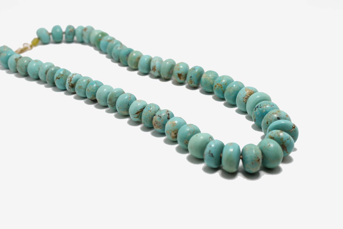 Hand - Knotted Turquoise Bead Necklace
