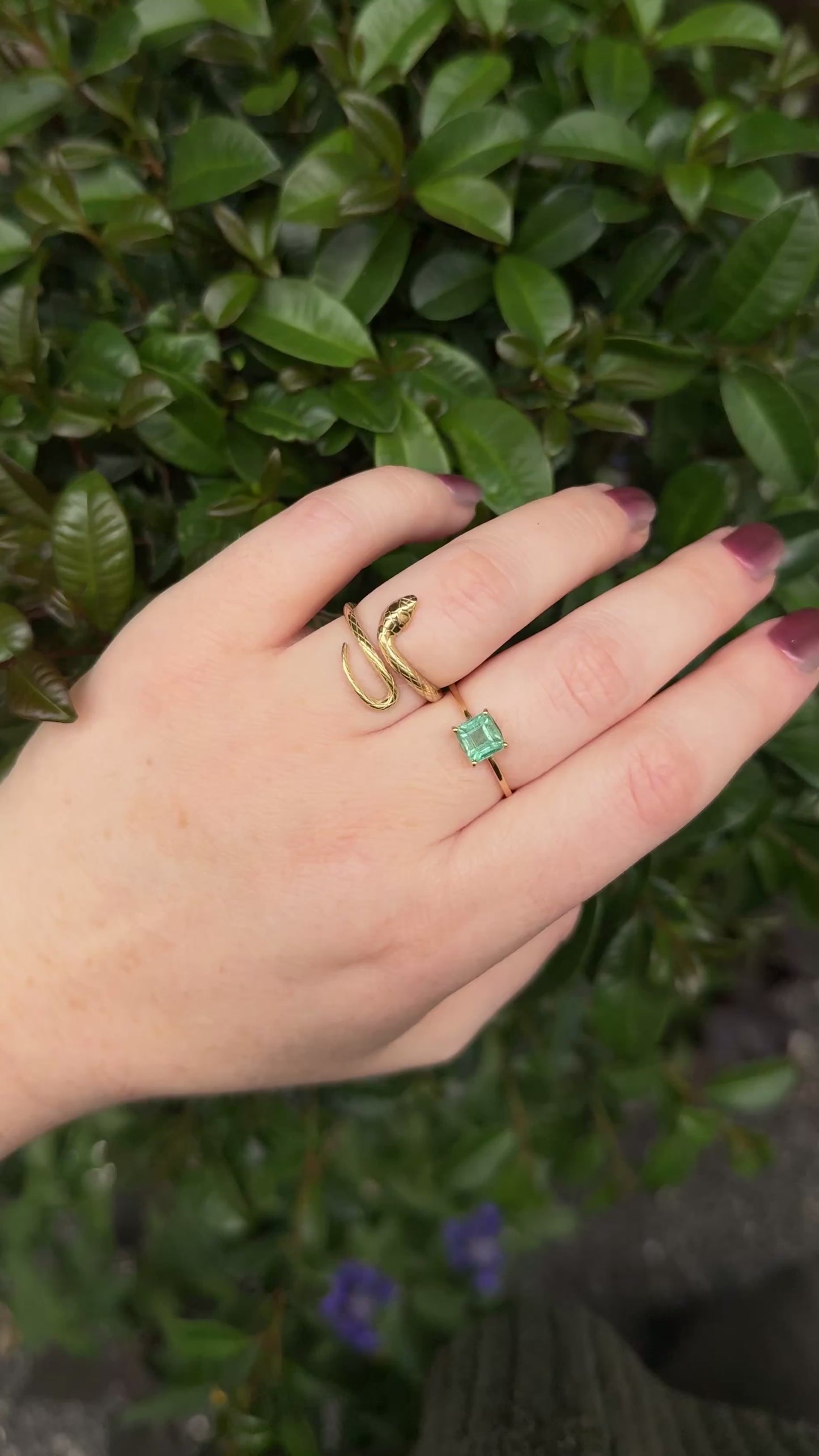 14k Gold Double Wrap Snake Ring