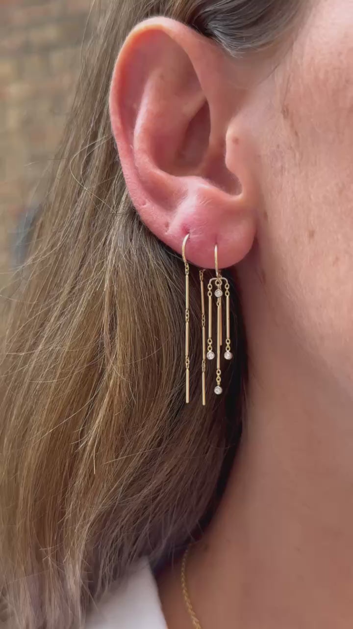 14k Gold Diamond Gatsby Chime - Single Earring
