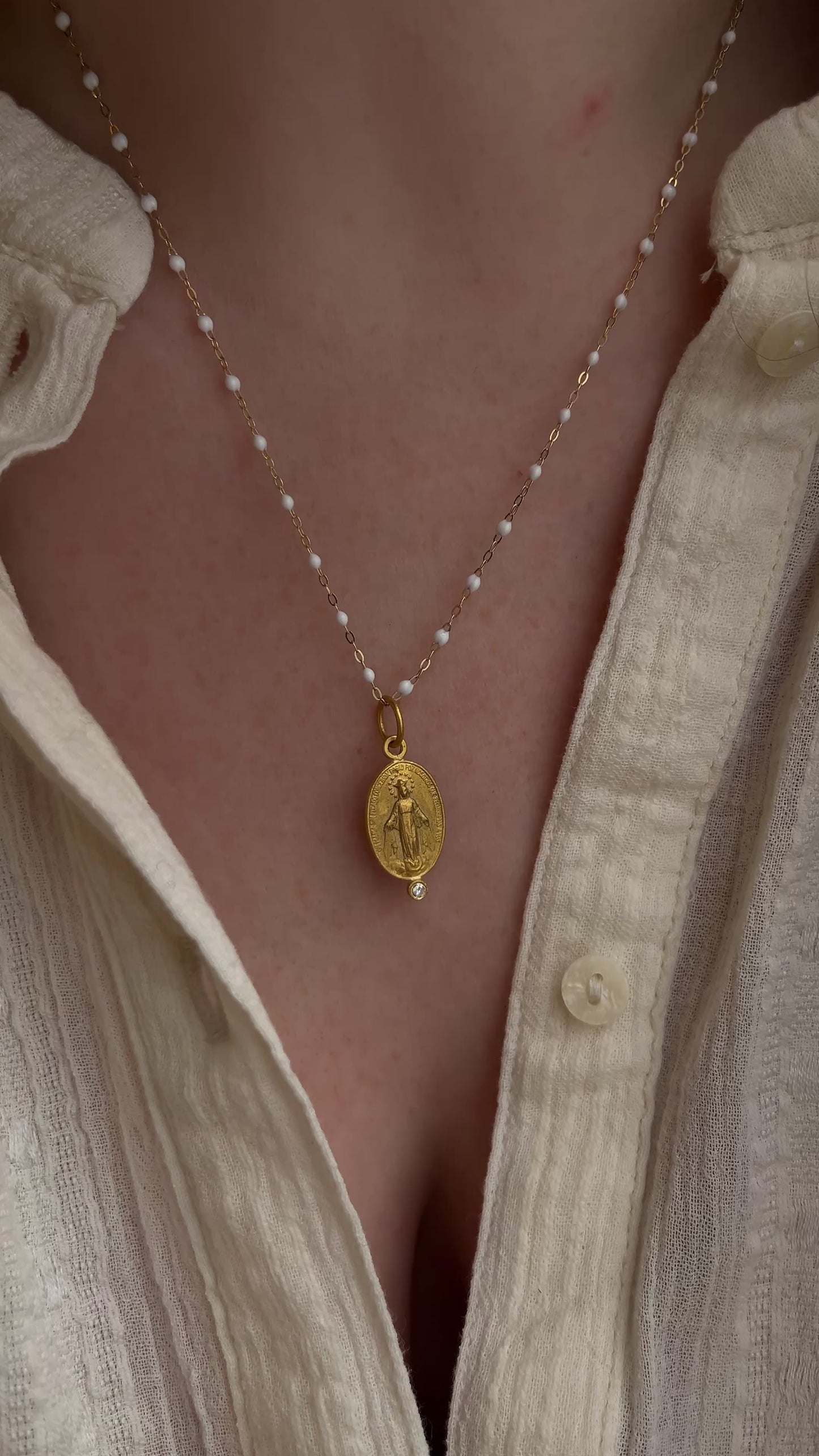 24k Gold Miraculous Medal Pendant