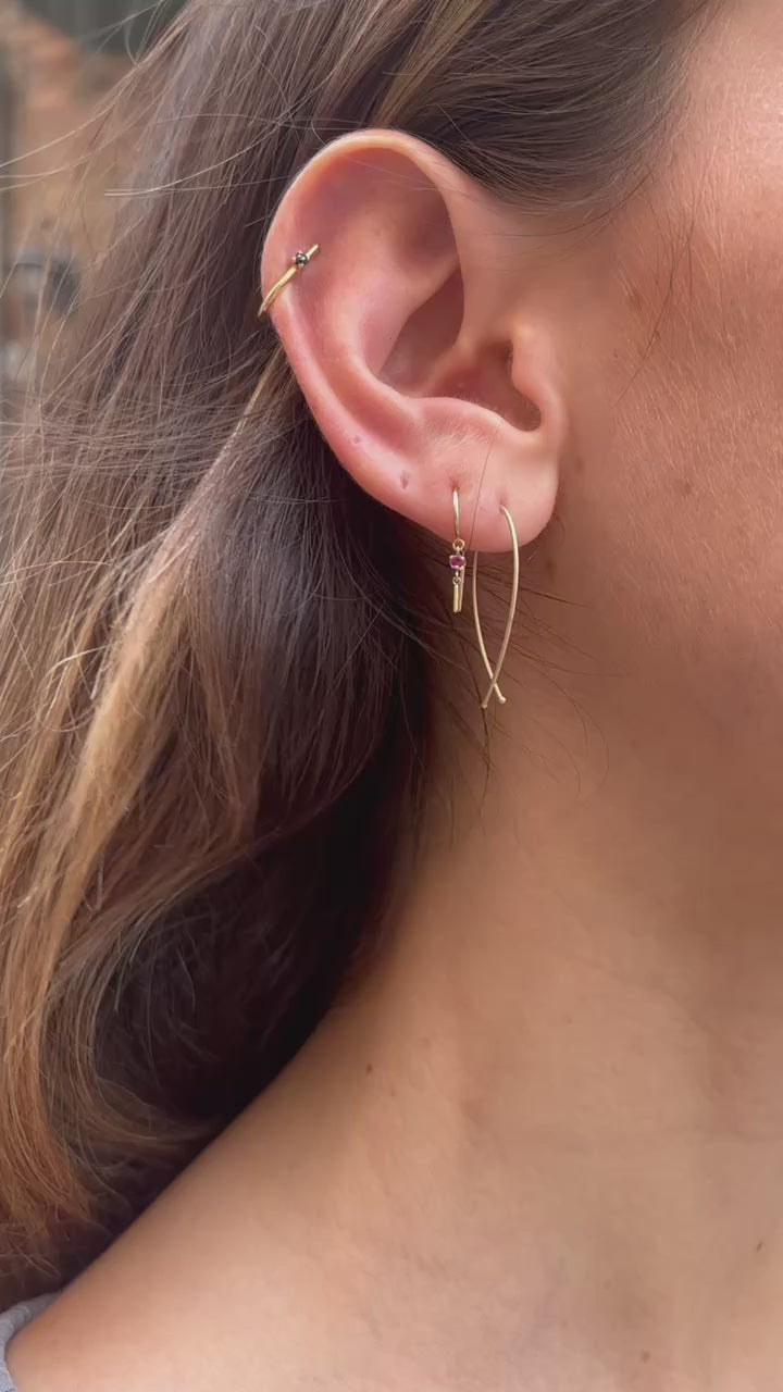 14k Gemstone Baby Chime - Single Earring