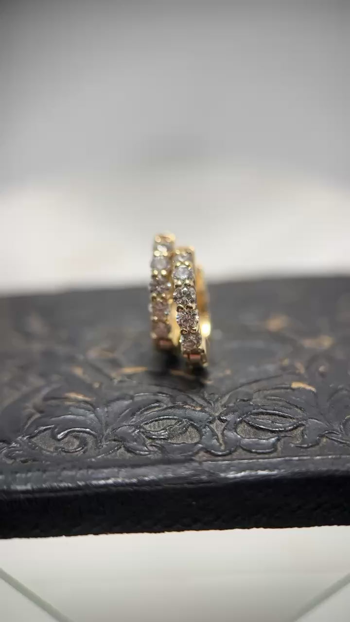 14k Gold .50ct Diamond Hoop Earrings