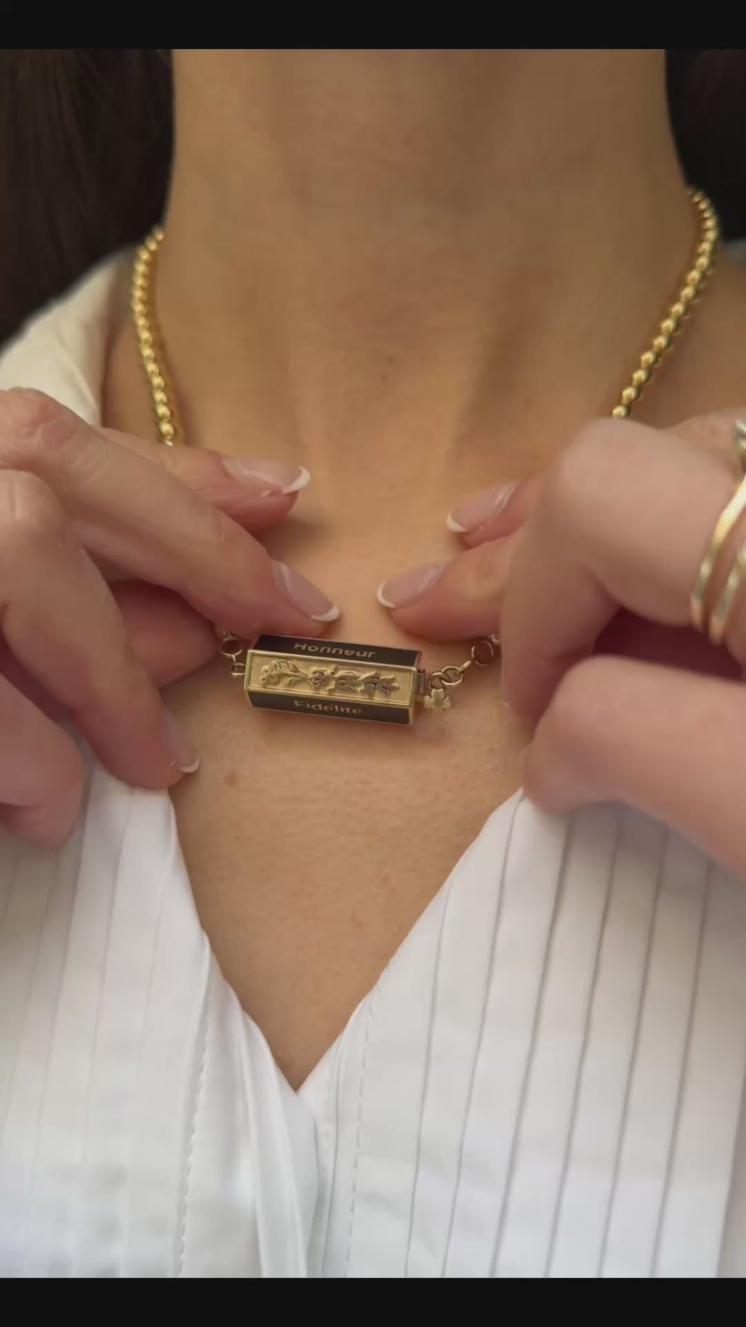 14k Gold Ball Chain Love Lock Necklace