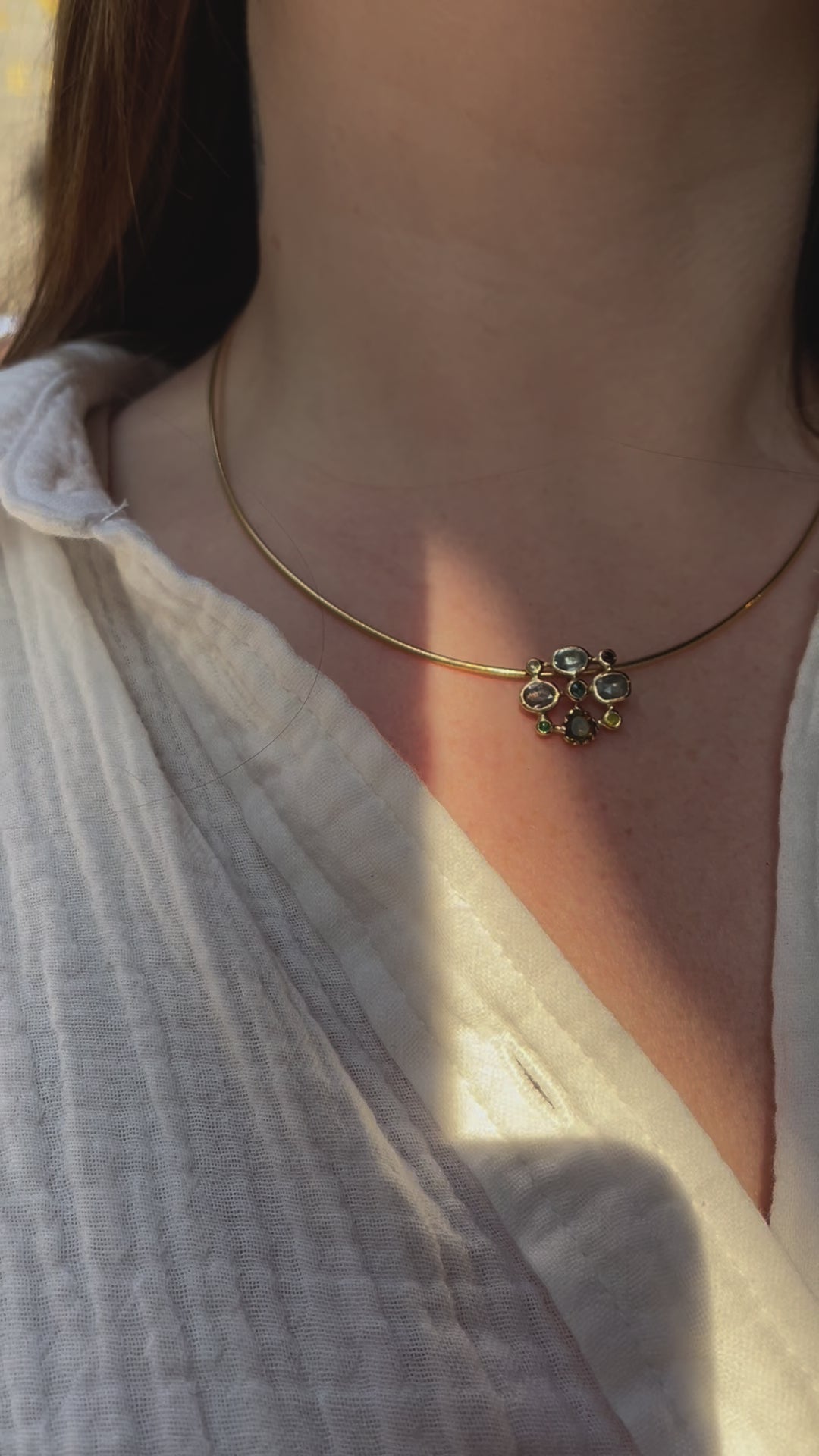 Dorette 18k Gold Colorful Gemstone Pendant