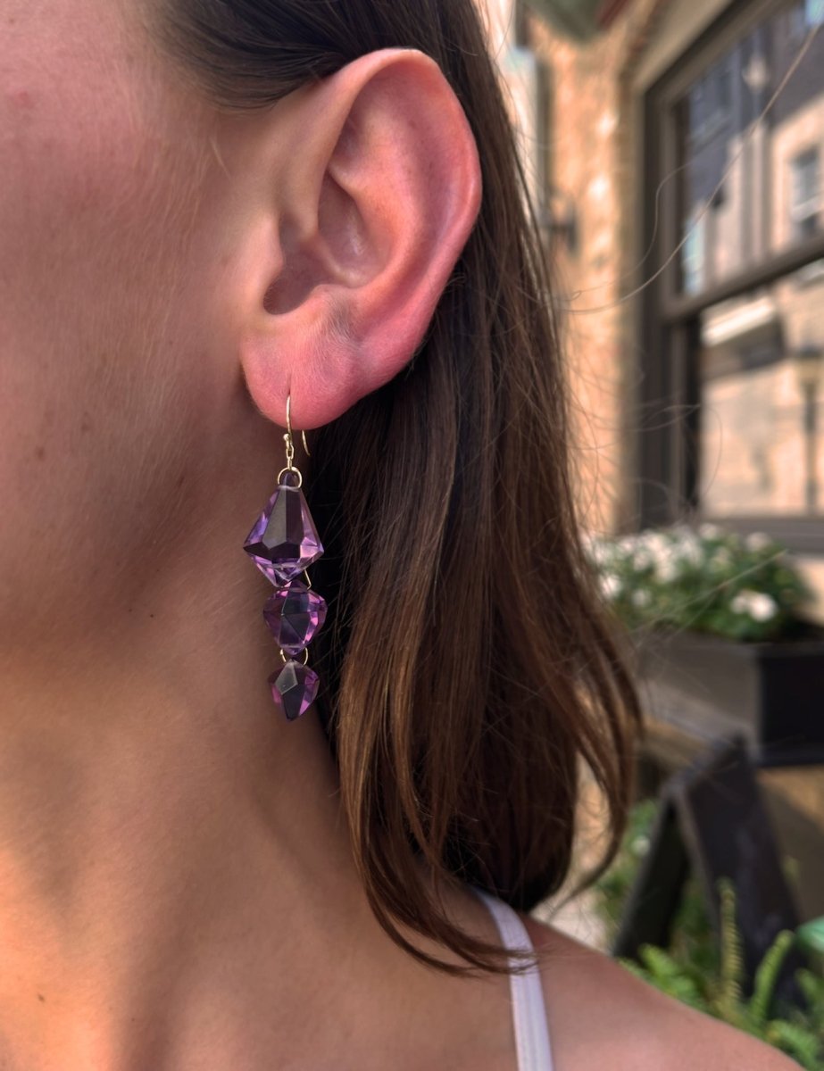 Ten Thousand Things Amethyst Triple Drop Earrings ✨