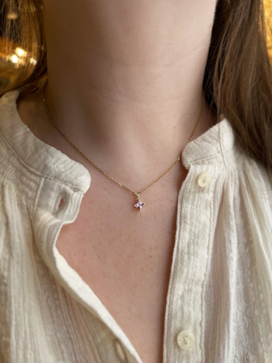 Yi Collection Pink Sapphire & Diamond Whispers Necklace