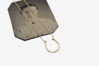 14k Gold Hammered Horseshoe Diamond Necklace