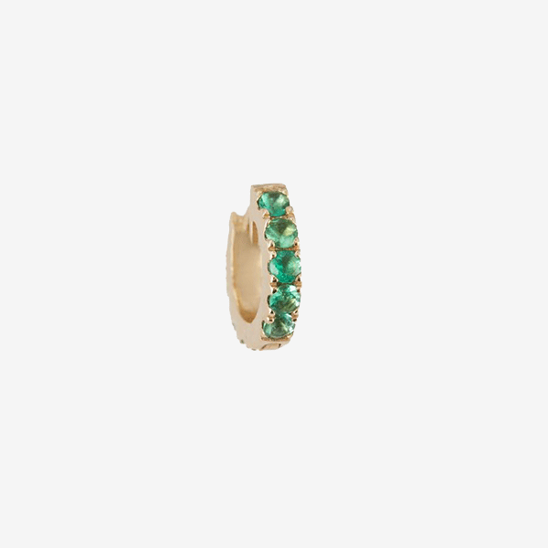 Yi Collection 14k Gold Emerald Huggie Earring