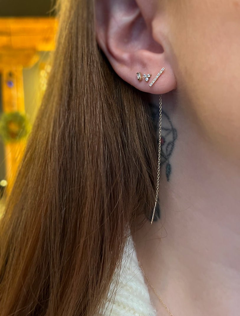 Zoe Chicco 14k Thin Pave Bar Threader Earrings